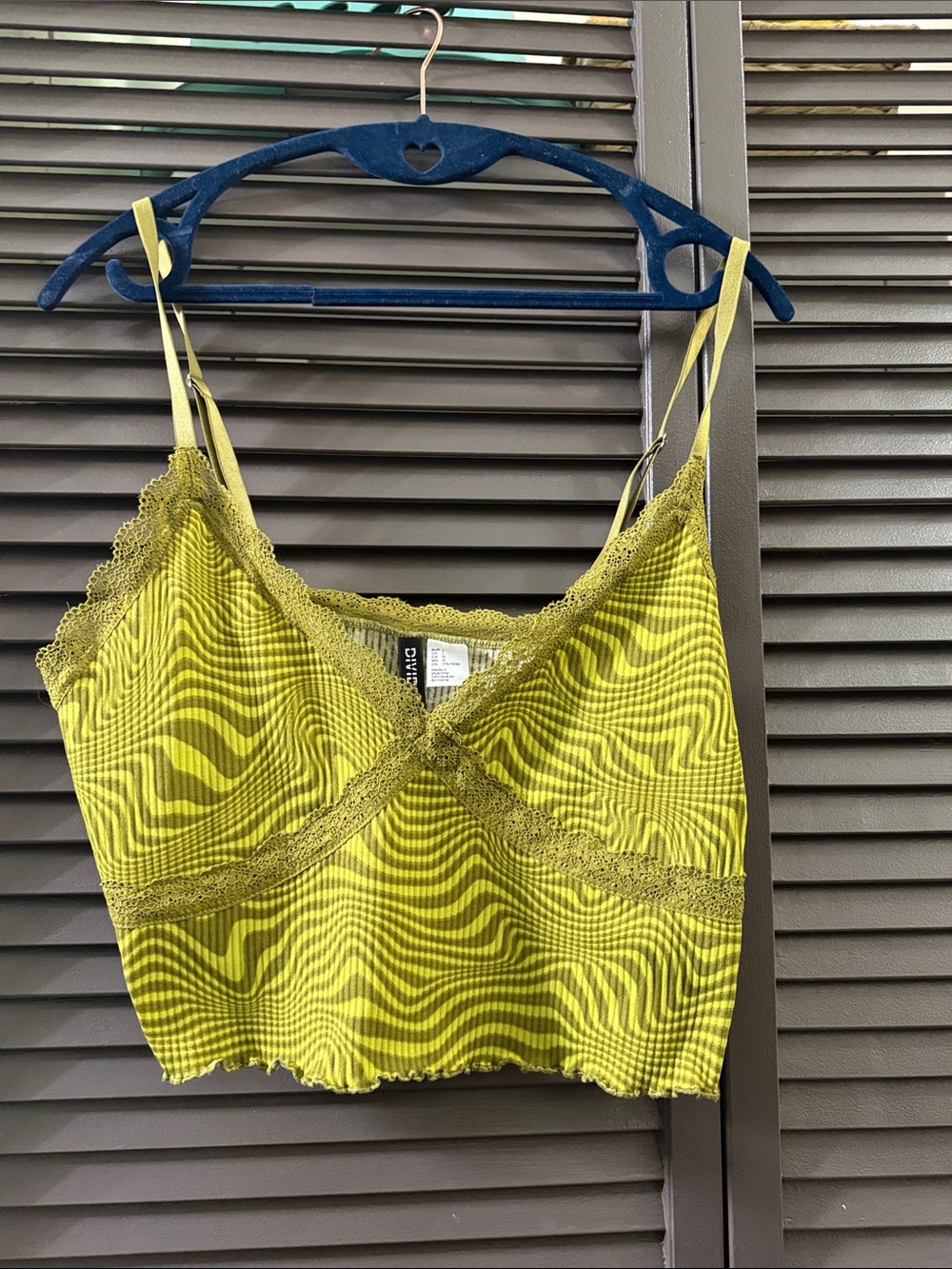 Forever 21 Olive Green Lace-Trim Crop Top